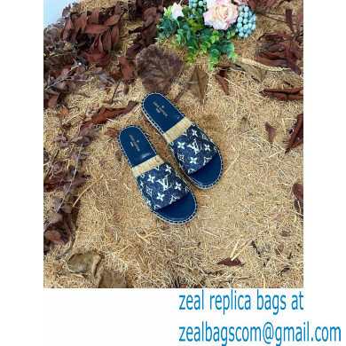 Louis Vuitton Monogram Denim Starboard Flat Espadrilles Mules Blue 2022 - Click Image to Close