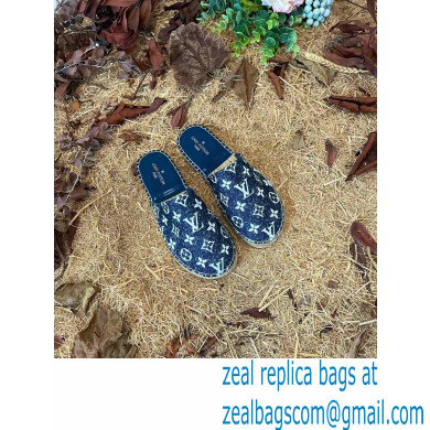 Louis Vuitton Monogram Denim Starboard Flat Espadrilles Slippers Blue 2022 - Click Image to Close