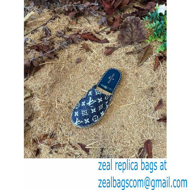 Louis Vuitton Monogram Denim Starboard Flat Espadrilles Slippers Blue 2022 - Click Image to Close