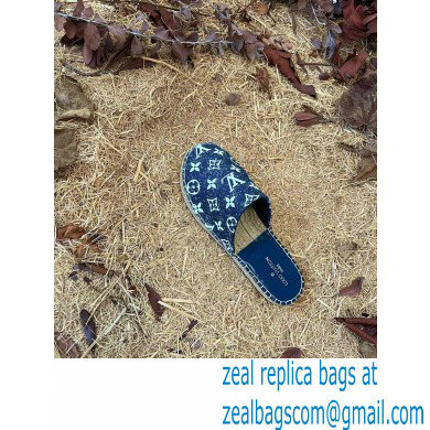 Louis Vuitton Monogram Denim Starboard Flat Espadrilles Slippers Blue 2022 - Click Image to Close