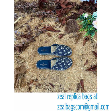 Louis Vuitton Monogram Denim Starboard Flat Espadrilles Slippers Blue 2022 - Click Image to Close