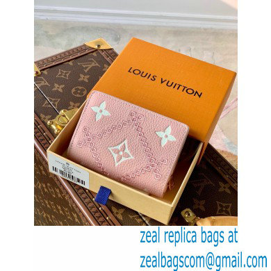 Louis Vuitton Monogram Empreinte Leather Clea Wallet Embroidered M81212 Pink