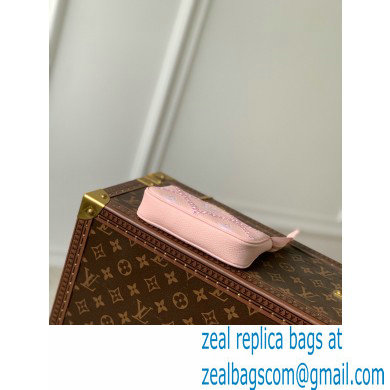 Louis Vuitton Monogram Empreinte Leather Mini Pochette Accessoires Bag Embroidered Pink M81140 - Click Image to Close