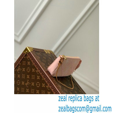 Louis Vuitton Monogram Empreinte Leather Mini Pochette Accessoires Bag Embroidered Pink M81140