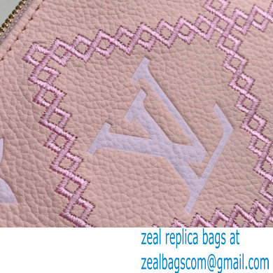 Louis Vuitton Monogram Empreinte Leather Mini Pochette Accessoires Bag Embroidered Pink M81140