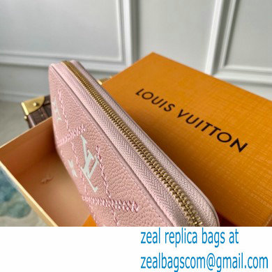 Louis Vuitton Monogram Empreinte Leather Zippy Wallet Embroidered M81138 Pink