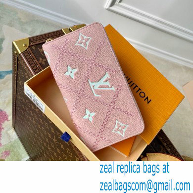 Louis Vuitton Monogram Empreinte Leather Zippy Wallet Embroidered M81138 Pink