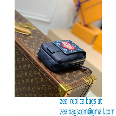 Louis Vuitton Monogram denim Flap Double Phone Pouch Bag M81060 Blue