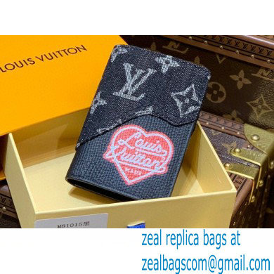 Louis Vuitton Monogram denim Pocket Organizer Wallet M81015 Black