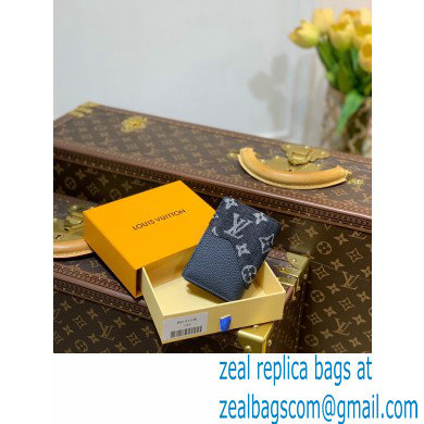 Louis Vuitton Monogram denim Pocket Organizer Wallet M81015 Black - Click Image to Close