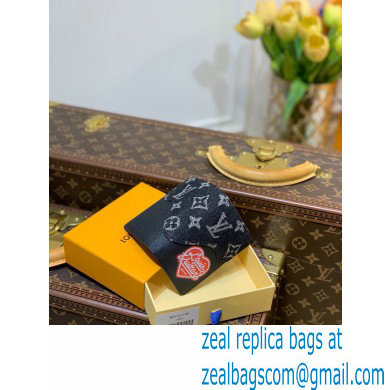 Louis Vuitton Monogram denim Pocket Organizer Wallet M81015 Black - Click Image to Close