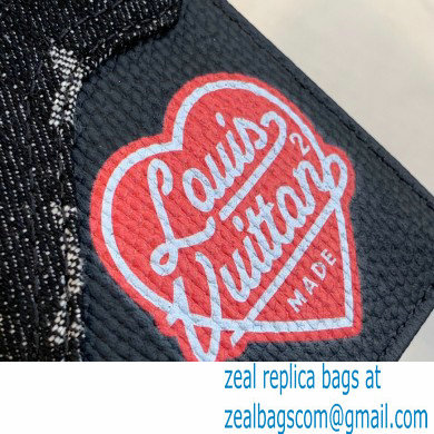 Louis Vuitton Monogram denim Pocket Organizer Wallet M81015 Black