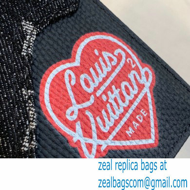 Louis Vuitton Monogram denim Pocket Organizer Wallet M81015 Black - Click Image to Close