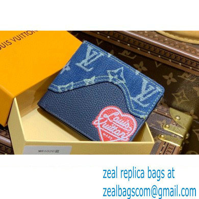 Louis Vuitton Monogram denim Slender Wallet Blue - Click Image to Close