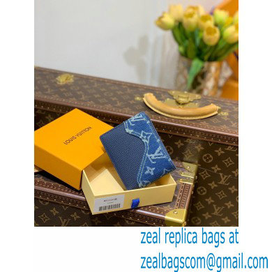 Louis Vuitton Monogram denim Slender Wallet Blue