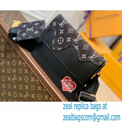 Louis Vuitton Monogram denim Trio Pouch Bag M81013 Black - Click Image to Close