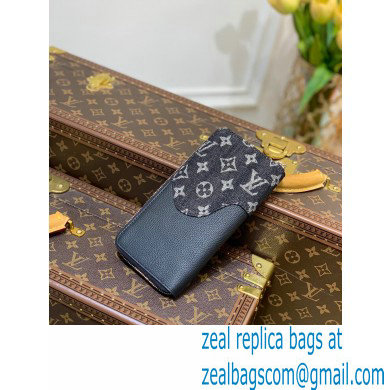 Louis Vuitton Monogram denim Zippy Wallet Vertical Black