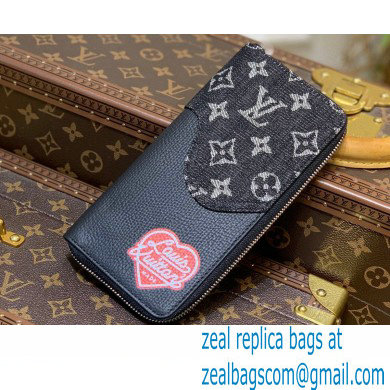 Louis Vuitton Monogram denim Zippy Wallet Vertical Black