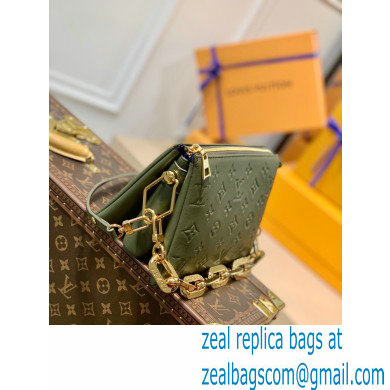 Louis Vuitton Monogram-embossed Lambskin Coussin BB Bag Army Green