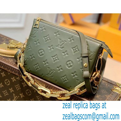 Louis Vuitton Monogram-embossed Lambskin Coussin BB Bag Army Green