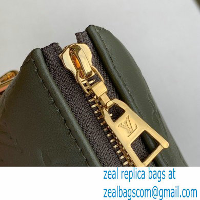 Louis Vuitton Monogram-embossed Lambskin Coussin BB Bag Army Green