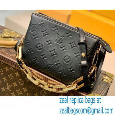 Louis Vuitton Monogram-embossed Lambskin Coussin BB Bag M20574 Black