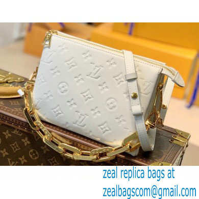 Louis Vuitton Monogram-embossed Lambskin Coussin BB Bag White