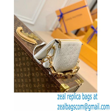 Louis Vuitton Monogram-embossed Lambskin Coussin BB Bag White