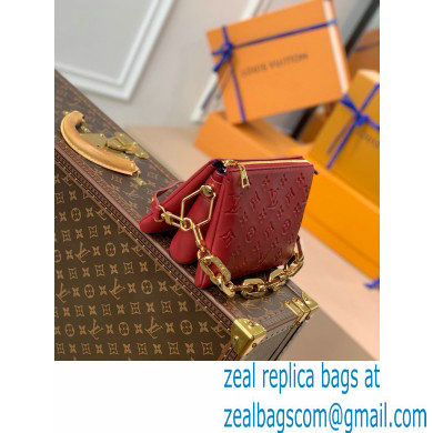 Louis Vuitton Monogram-embossed Lambskin Coussin BB Bag Wine - Click Image to Close