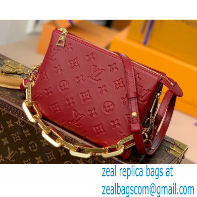 Louis Vuitton Monogram-embossed Lambskin Coussin BB Bag Wine