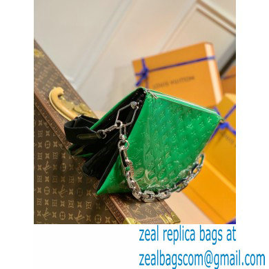 Louis Vuitton Monogram-embossed Lambskin Coussin MM Bag Patent Green - Click Image to Close