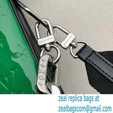 Louis Vuitton Monogram-embossed Lambskin Coussin MM Bag Patent Green