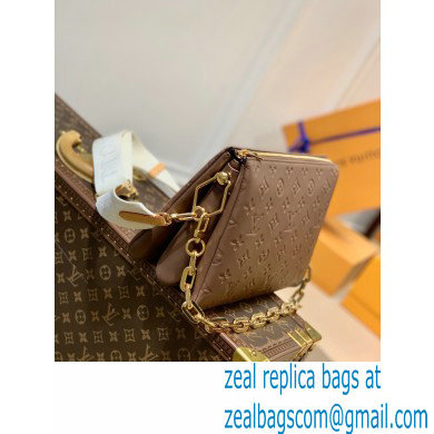 Louis Vuitton Monogram-embossed Lambskin Coussin PM Bag M59277 Taupe