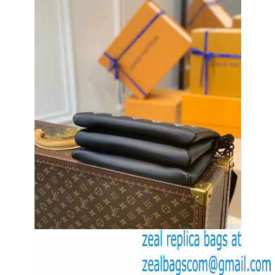 Louis Vuitton Monogram-embossed Lambskin Coussin PM Bag M59398 Black/White