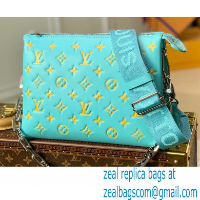 Louis Vuitton Monogram-embossed Lambskin Coussin PM Bag Mint/Yellow