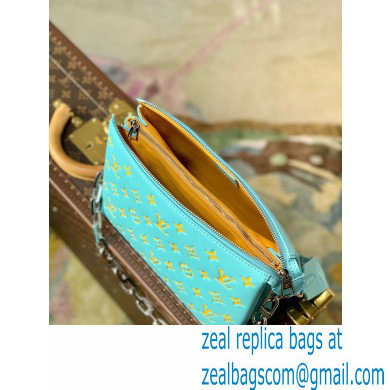 Louis Vuitton Monogram-embossed Lambskin Coussin PM Bag Mint/Yellow