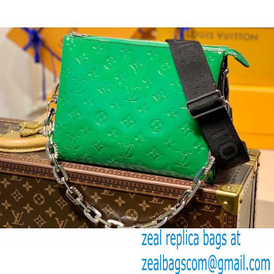 Louis Vuitton Monogram-embossed Lambskin Coussin PM Bag Patent Green - Click Image to Close