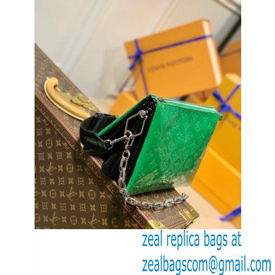 Louis Vuitton Monogram-embossed Lambskin Coussin PM Bag Patent Green - Click Image to Close