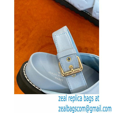 Louis Vuitton Paseo Flat Comfort Sandals Monogram-embossed Blue 2022