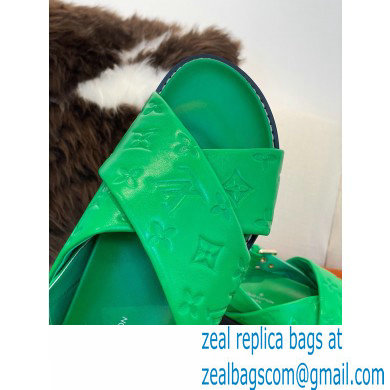 Louis Vuitton Paseo Flat Comfort Sandals Monogram-embossed Green 2022