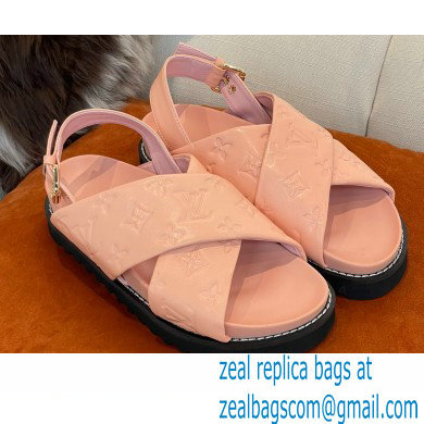 Louis Vuitton Paseo Flat Comfort Sandals Monogram-embossed Pink 2022