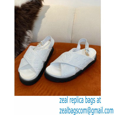 Louis Vuitton Paseo Flat Comfort Sandals Monogram-embossed White 2022