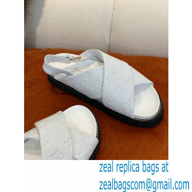 Louis Vuitton Paseo Flat Comfort Sandals Monogram-embossed White 2022 - Click Image to Close