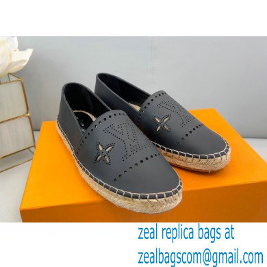 Louis Vuitton Perforated Calf Leather Starboard Flat Espadrilles Black 2022 - Click Image to Close