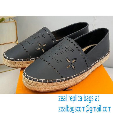 Louis Vuitton Perforated Calf Leather Starboard Flat Espadrilles Black 2022