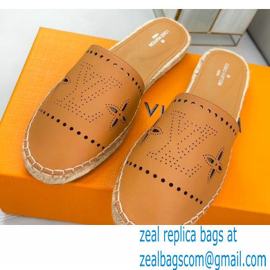 Louis Vuitton Perforated Calf Leather Starboard Flat Espadrilles Slippers Nude 2022
