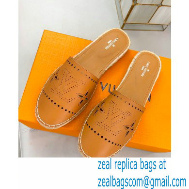 Louis Vuitton Perforated Calf Leather Starboard Flat Espadrilles Slippers Nude 2022