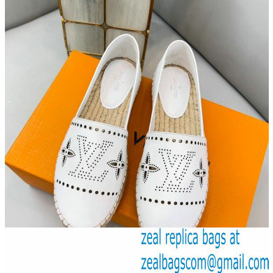 Louis Vuitton Perforated Calf Leather Starboard Flat Espadrilles White 2022