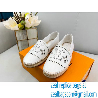 Louis Vuitton Perforated Calf Leather Starboard Flat Espadrilles White 2022