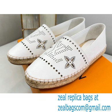 Louis Vuitton Perforated Calf Leather Starboard Flat Espadrilles White 2022 - Click Image to Close